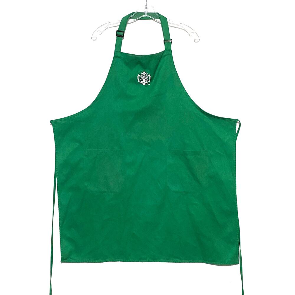 Starbucks Coffee Green Apron Adjustable Barista Server Uniform Pockets Cintas